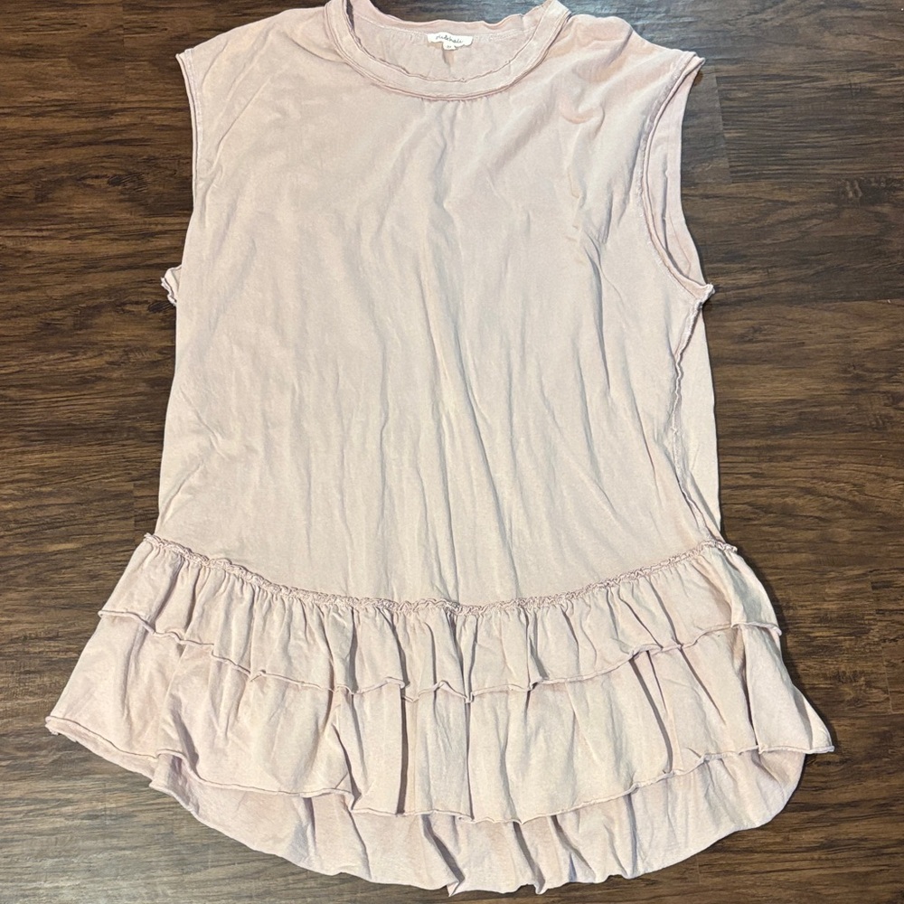 Oli & Hali Layered Ruffle-Hem Sleeveless Tank in Light Pink